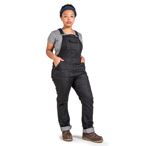 Dovetail Workwear Freshley Overalls Black Denim size 6x32 - Picture 3 of 5